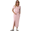 image:imageGRECERELLE 2026 Womens Summer WrinkleFree 2 Piece Skirt Sets with PocketsRose Pink