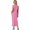 image:imageGRECERELLE 2026 Womens Summer WrinkleFree 2 Piece Skirt Sets with PocketsRose Red