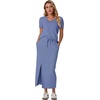 image:imageGRECERELLE 2026 Womens Summer WrinkleFree 2 Piece Skirt Sets with PocketsSky Blue