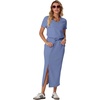 image:imageGRECERELLE 2026 Womens Summer WrinkleFree 2 Piece Skirt Sets with PocketsSky Blue