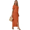 image:imageGRECERELLE 2026 Womens Summer WrinkleFree 2 Piece Skirt Sets with PocketsTan