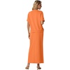 image:imageGRECERELLE 2026 Womens Summer WrinkleFree 2 Piece Skirt Sets with PocketsVibrant Orange
