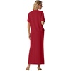 image:imageGRECERELLE 2026 Womens Summer WrinkleFree 2 Piece Skirt Sets with PocketsWine Red