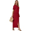 image:imageGRECERELLE 2026 Womens Summer WrinkleFree 2 Piece Skirt Sets with PocketsWine Red