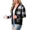 image:imageGRECERELLE Cardigan Sweaters for Women Lightweight 2026 Fall OutfitsBlack Plaid