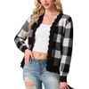 image:imageGRECERELLE Cardigan Sweaters for Women Lightweight 2026 Fall OutfitsBlack Plaid