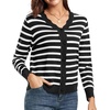 image:imageGRECERELLE Cardigan Sweaters for Women Lightweight 2026 Fall OutfitsBlack White Striped