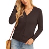 image:imageGRECERELLE Cardigan Sweaters for Women Lightweight 2026 Fall OutfitsDark Coffee