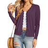 image:imageGRECERELLE Cardigan Sweaters for Women Lightweight 2026 Fall OutfitsDark Purple Gray