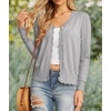 image:imageGRECERELLE Cardigan Sweaters for Women Lightweight 2026 Fall OutfitsLight Gray
