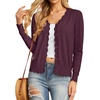 image:imageGRECERELLE Cardigan Sweaters for Women Lightweight 2026 Fall OutfitsPurple Red