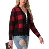 image:imageGRECERELLE Cardigan Sweaters for Women Lightweight 2026 Fall OutfitsRed Plaid