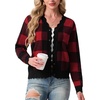 image:imageGRECERELLE Cardigan Sweaters for Women Lightweight 2026 Fall OutfitsRed Plaid