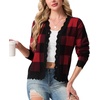 image:imageGRECERELLE Cardigan Sweaters for Women Lightweight 2026 Fall OutfitsRed Plaid