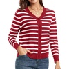 image:imageGRECERELLE Cardigan Sweaters for Women Lightweight 2026 Fall OutfitsRed White Striped