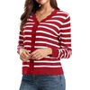image:imageGRECERELLE Cardigan Sweaters for Women Lightweight 2026 Fall OutfitsRed White Striped