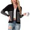 image:imageGRECERELLE Cardigan Sweaters for Women Lightweight 2026 Fall OutfitsStriped Black White