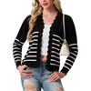 image:imageGRECERELLE Cardigan Sweaters for Women Lightweight 2026 Fall OutfitsStriped Black White
