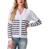 image:imageGRECERELLE Cardigan Sweaters for Women Lightweight 2026 Fall OutfitsStriped White Black