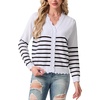 image:imageGRECERELLE Cardigan Sweaters for Women Lightweight 2026 Fall OutfitsStriped White Black