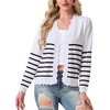 image:imageGRECERELLE Cardigan Sweaters for Women Lightweight 2026 Fall OutfitsStriped White Black