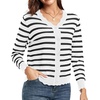 image:imageGRECERELLE Cardigan Sweaters for Women Lightweight 2026 Fall OutfitsWhite Black Striped