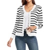 image:imageGRECERELLE Cardigan Sweaters for Women Lightweight 2026 Fall OutfitsWhite Black Striped