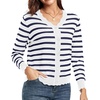 image:imageGRECERELLE Cardigan Sweaters for Women Lightweight 2026 Fall OutfitsWhite Navy Striped