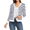image:imageGRECERELLE Cardigan Sweaters for Women Lightweight 2026 Fall OutfitsWhite Navy Striped
