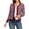 image:imageGRECERELLE Cardigan Sweaters for Women Lightweight 2026 Fall OutfitsWine White Striped