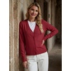 image:imageGRECERELLE Cardigan Sweaters for Women Lightweight Fall Outfits 2026Cherry Red