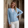 image:imageGRECERELLE Cardigan Sweaters for Women Lightweight Fall Outfits 2026Light Blue