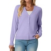 image:imageGRECERELLE Cardigan Sweaters for Women Lightweight Fall Outfits 2026Purple Gray