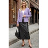 image:imageGRECERELLE Cardigan Sweaters for Women Lightweight Fall Outfits 2026Purple Gray