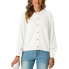 image:imageGRECERELLE Chunky Knit Cardigan Sweaters for Women 2026 Fall OutfitsBeige White