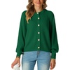 image:imageGRECERELLE Chunky Knit Cardigan Sweaters for Women 2026 Fall OutfitsDark Green