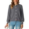 image:imageGRECERELLE Chunky Knit Cardigan Sweaters for Women 2026 Fall OutfitsGray