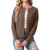 image:imageGRECERELLE Knit Cardigan Sweaters for Women Lightweight 2026 Fall OutfitsBrown