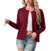 image:imageGRECERELLE Knit Cardigan Sweaters for Women Lightweight 2026 Fall OutfitsCherry Red