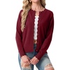 image:imageGRECERELLE Knit Cardigan Sweaters for Women Lightweight 2026 Fall OutfitsCherry Red