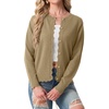 image:imageGRECERELLE Knit Cardigan Sweaters for Women Lightweight 2026 Fall OutfitsKhaki