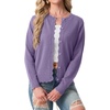 image:imageGRECERELLE Knit Cardigan Sweaters for Women Lightweight 2026 Fall OutfitsPurple Gray