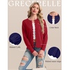image:imageGRECERELLE Knit Cardigan Sweaters for Women Lightweight 2026 Fall OutfitsRed
