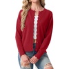 image:imageGRECERELLE Knit Cardigan Sweaters for Women Lightweight 2026 Fall OutfitsRed