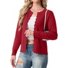 image:imageGRECERELLE Knit Cardigan Sweaters for Women Lightweight 2026 Fall OutfitsRed