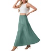 image:imageGRECERELLE Maxi Skirts for Women High Waist Tiered with PocketsAqua Sea