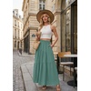 image:imageGRECERELLE Maxi Skirts for Women High Waist Tiered with PocketsAqua Sea