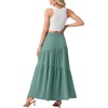 image:imageGRECERELLE Maxi Skirts for Women High Waist Tiered with PocketsAqua Sea
