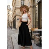 image:imageGRECERELLE Maxi Skirts for Women High Waist Tiered with PocketsBlack