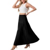 image:imageGRECERELLE Maxi Skirts for Women High Waist Tiered with PocketsBlack